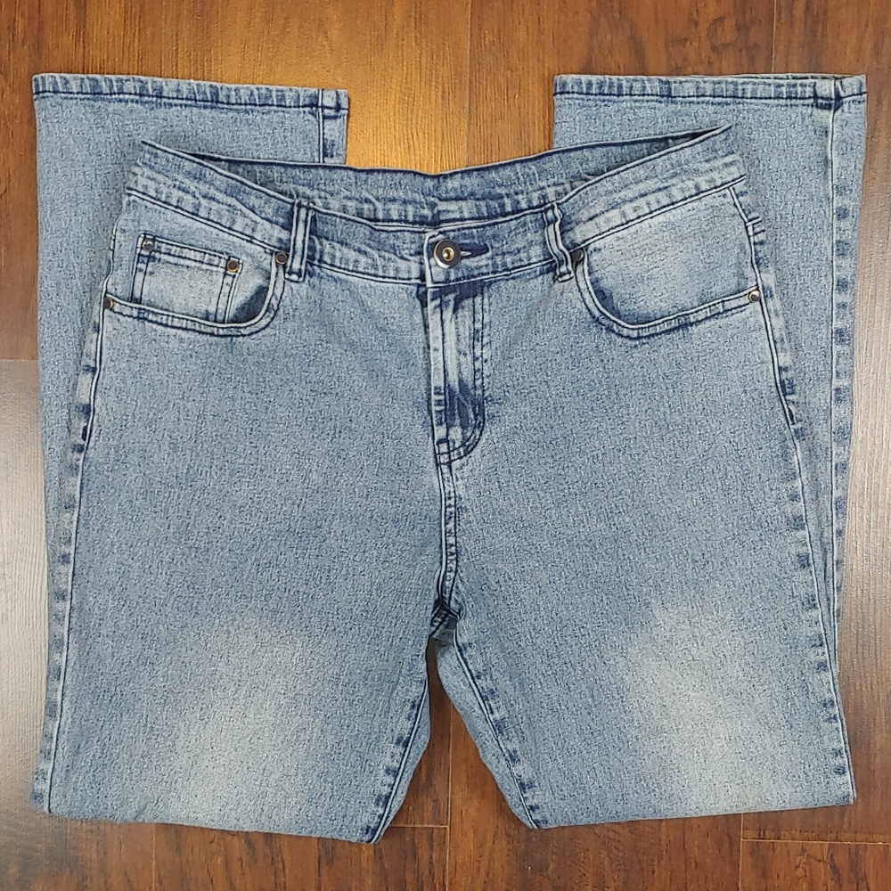 Stretch Acid Wash Jeans, Size 12P